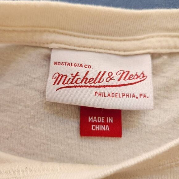 Mitchell & Ness adult unisex small cream red Texas Southern University t-shirt v - Picture 3 of 5